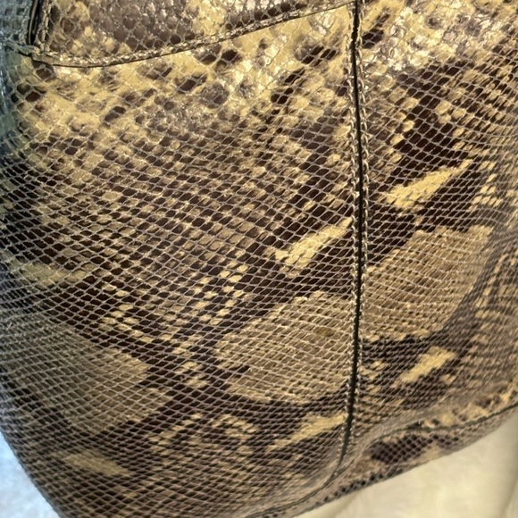 Michael Kors Python Pattern Shoulder Bag - Tan - Picture 6 of 9